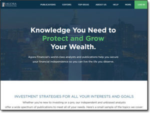 Agora Financial Website Screenshot