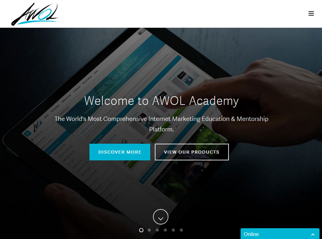 AWOL Academy System Website Screenshot